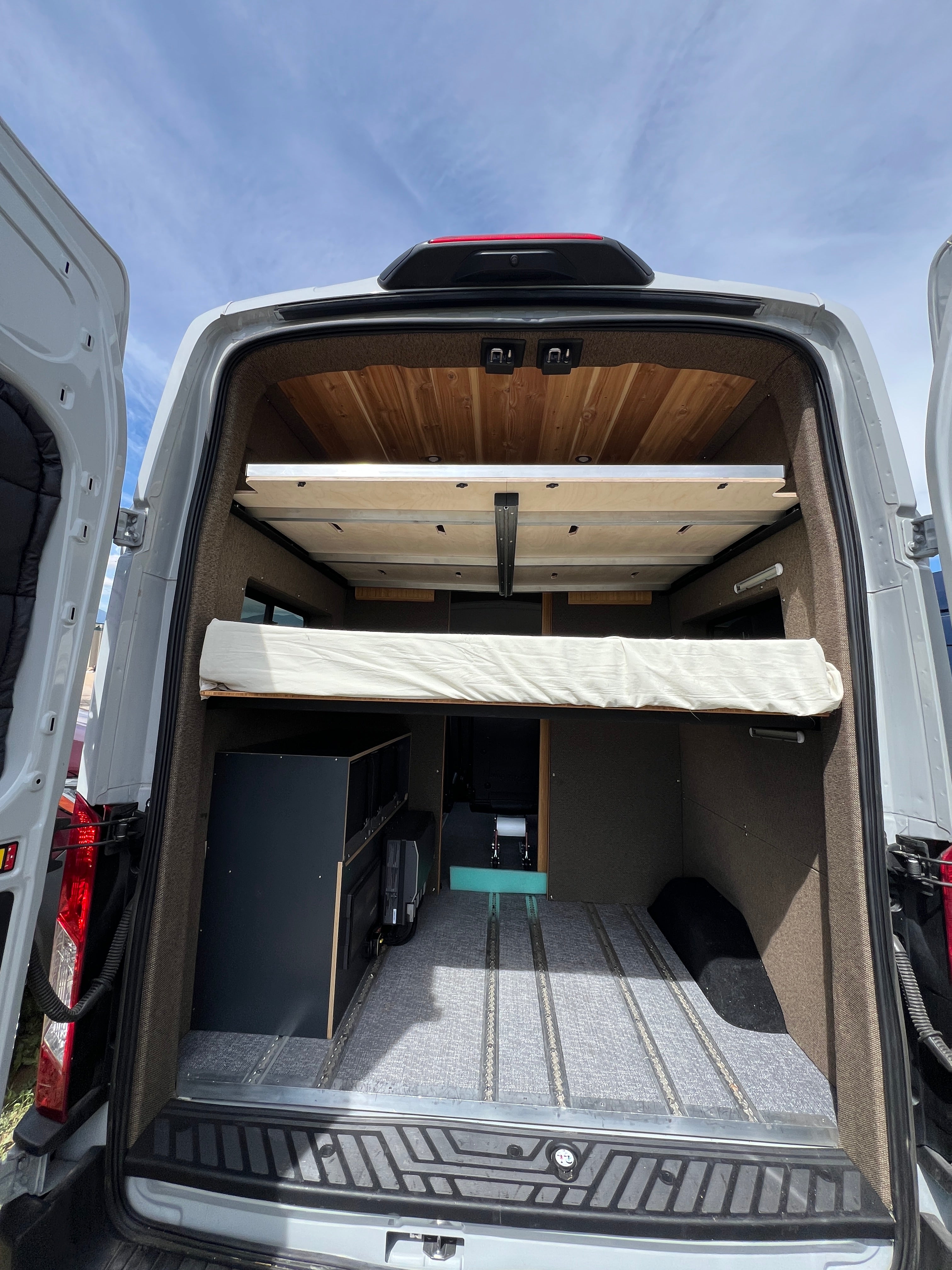 Bed platform with mattress