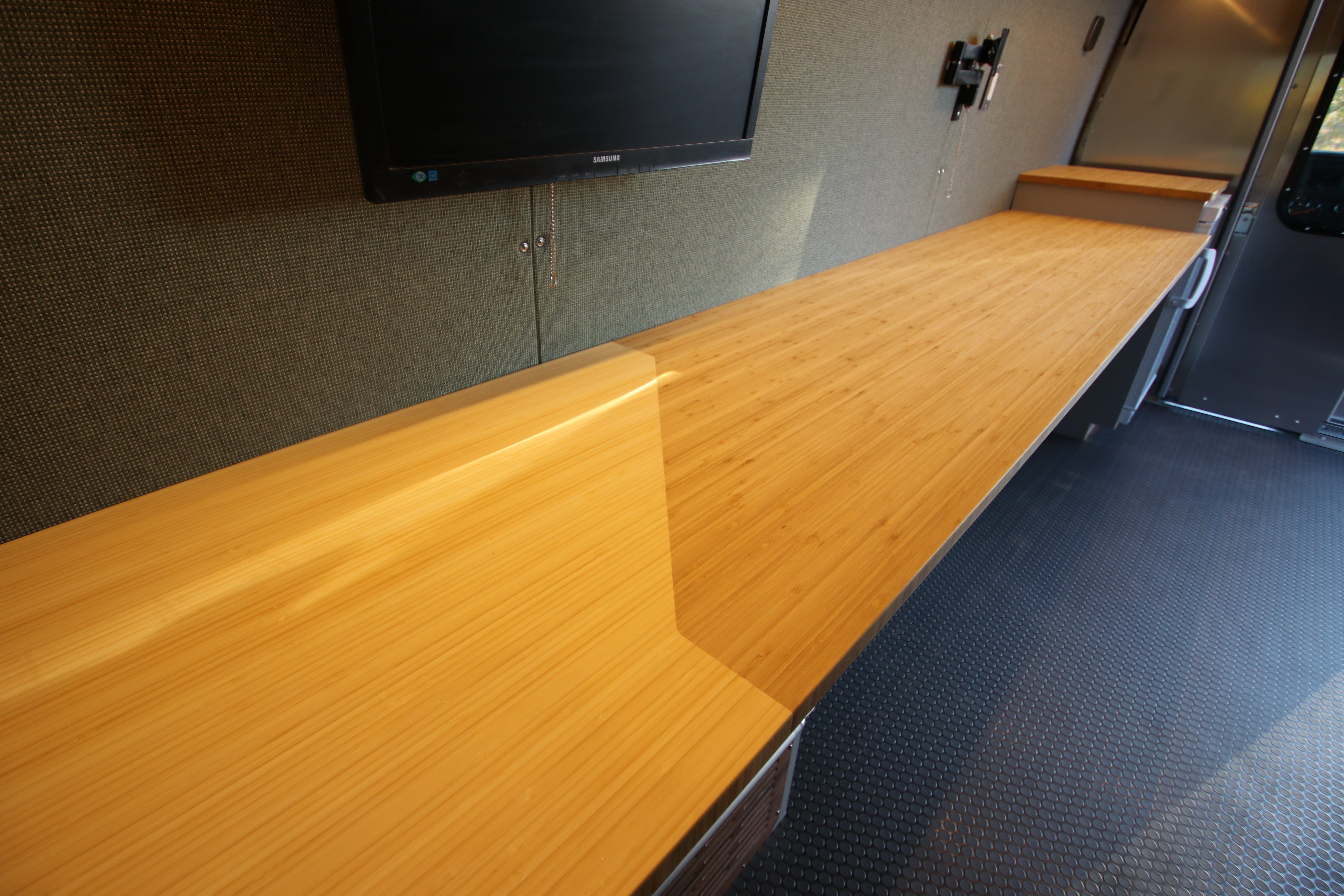 Sprinter van Interior customized for mobile office use