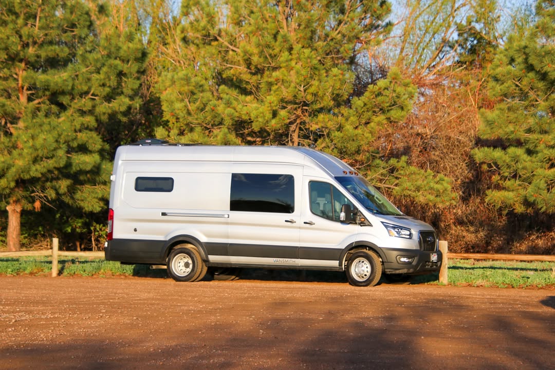 Side Exterior of Ford Transit Conversion Van by The Vansmith in Boulder, Colorado
