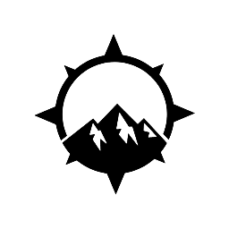Mountains Through Compass Icon