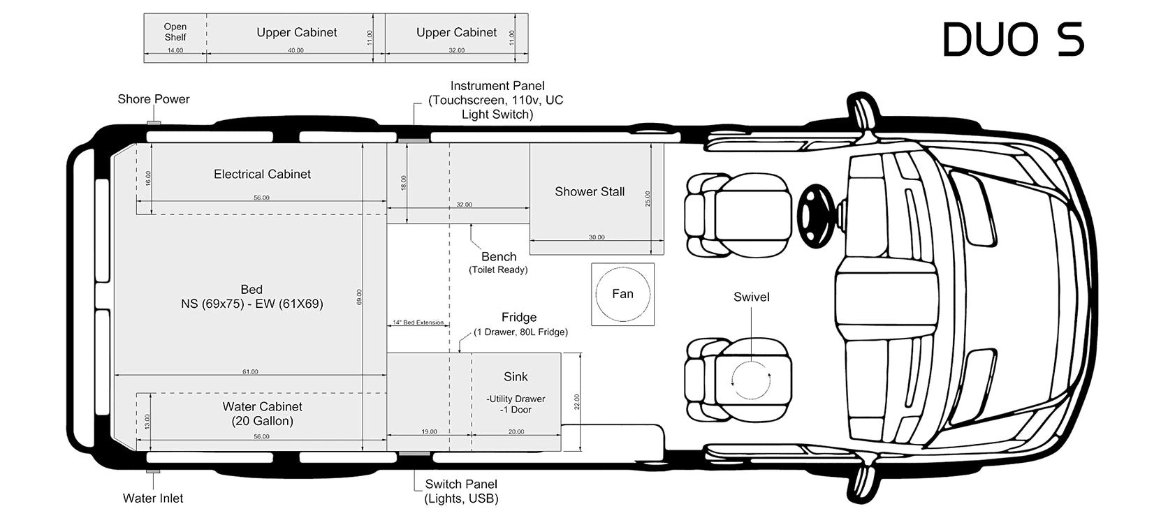 DUO S Van layout.