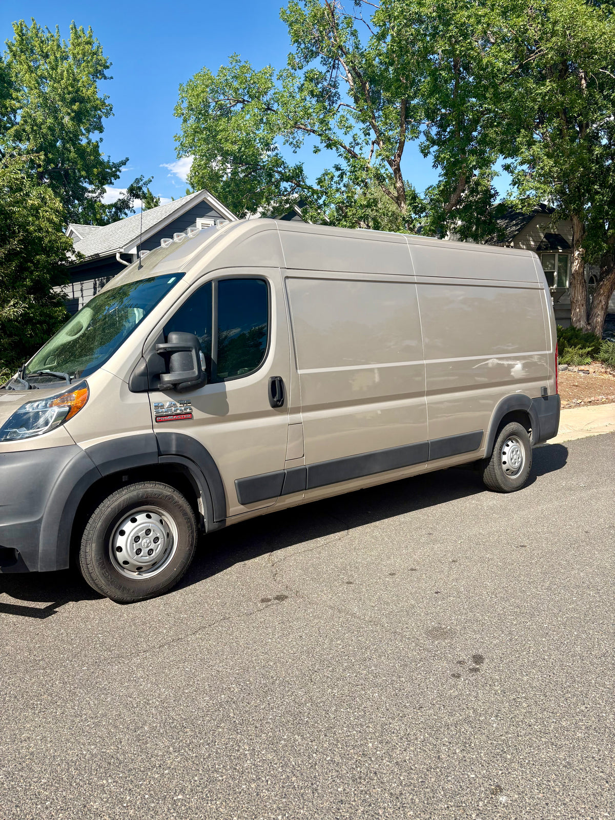2021 Ram ProMaster 2500 camper conversion, driver side profile view