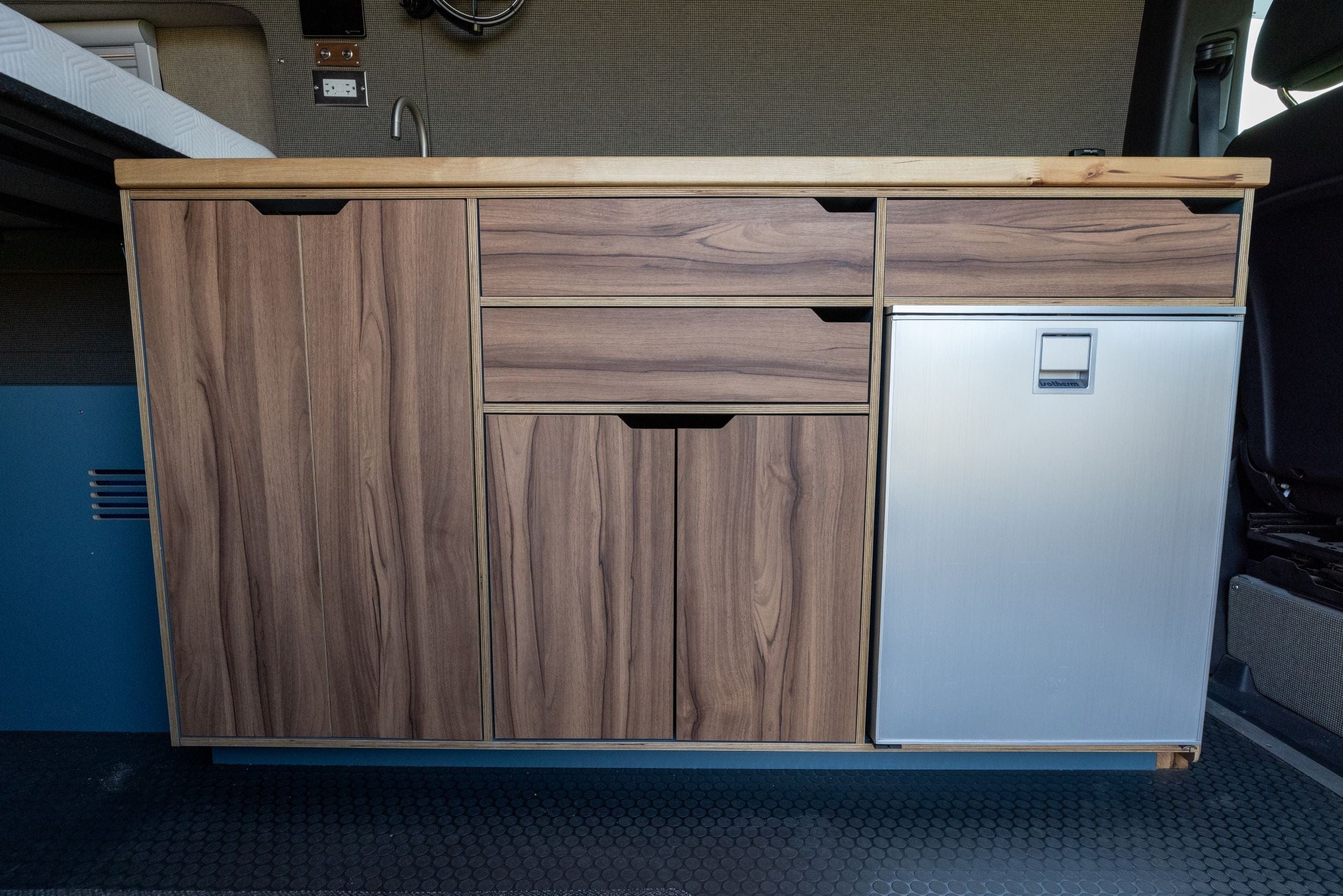 DIY Conversion Van Galley Cabinets for Mercedes Sprinter and Ram ProMaster - 60” for Kitchen and Sink - The Vansmith in Boulder, Colorado