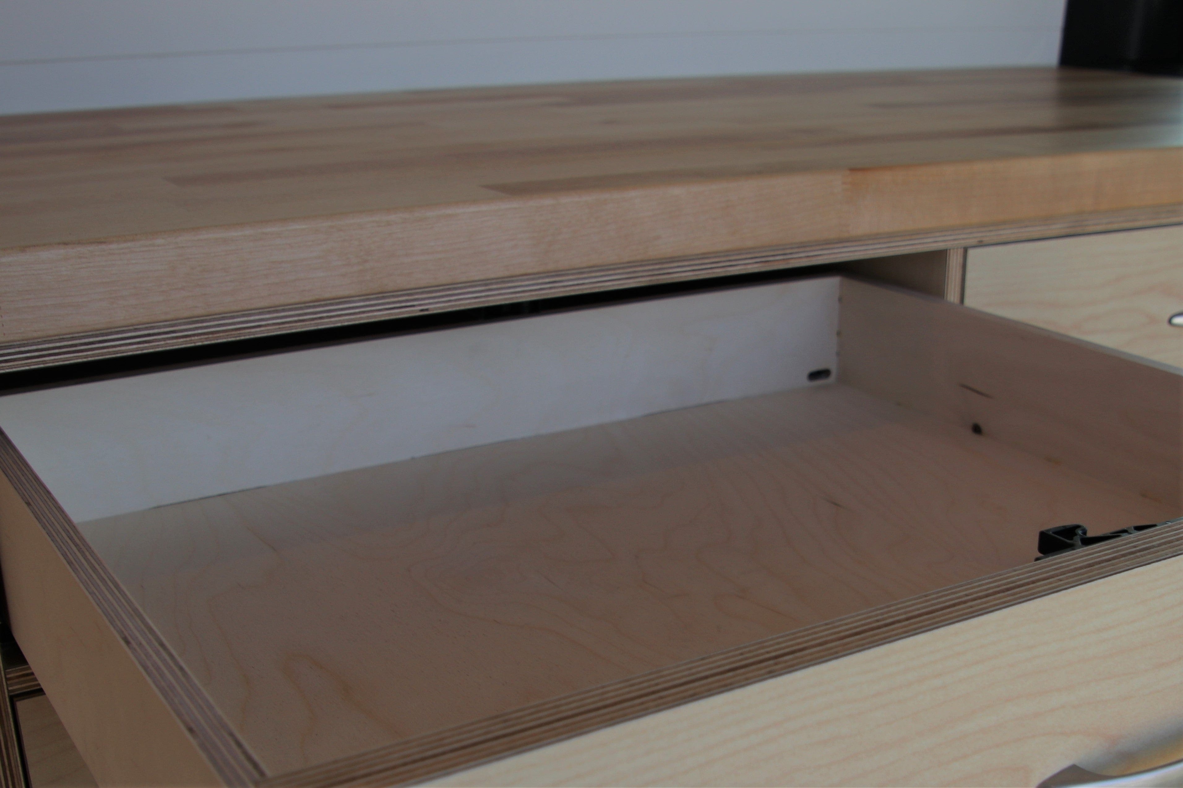  Galley Upper Storage Drawer for Conversion Vans like Sprinter and ProMaster - The Vansmith in Boulder, Colorado